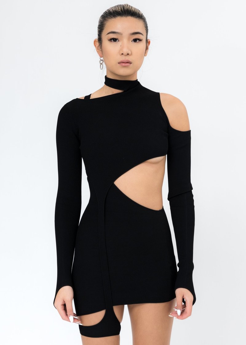 Black Two Piece Knitted Dress | Garmentory