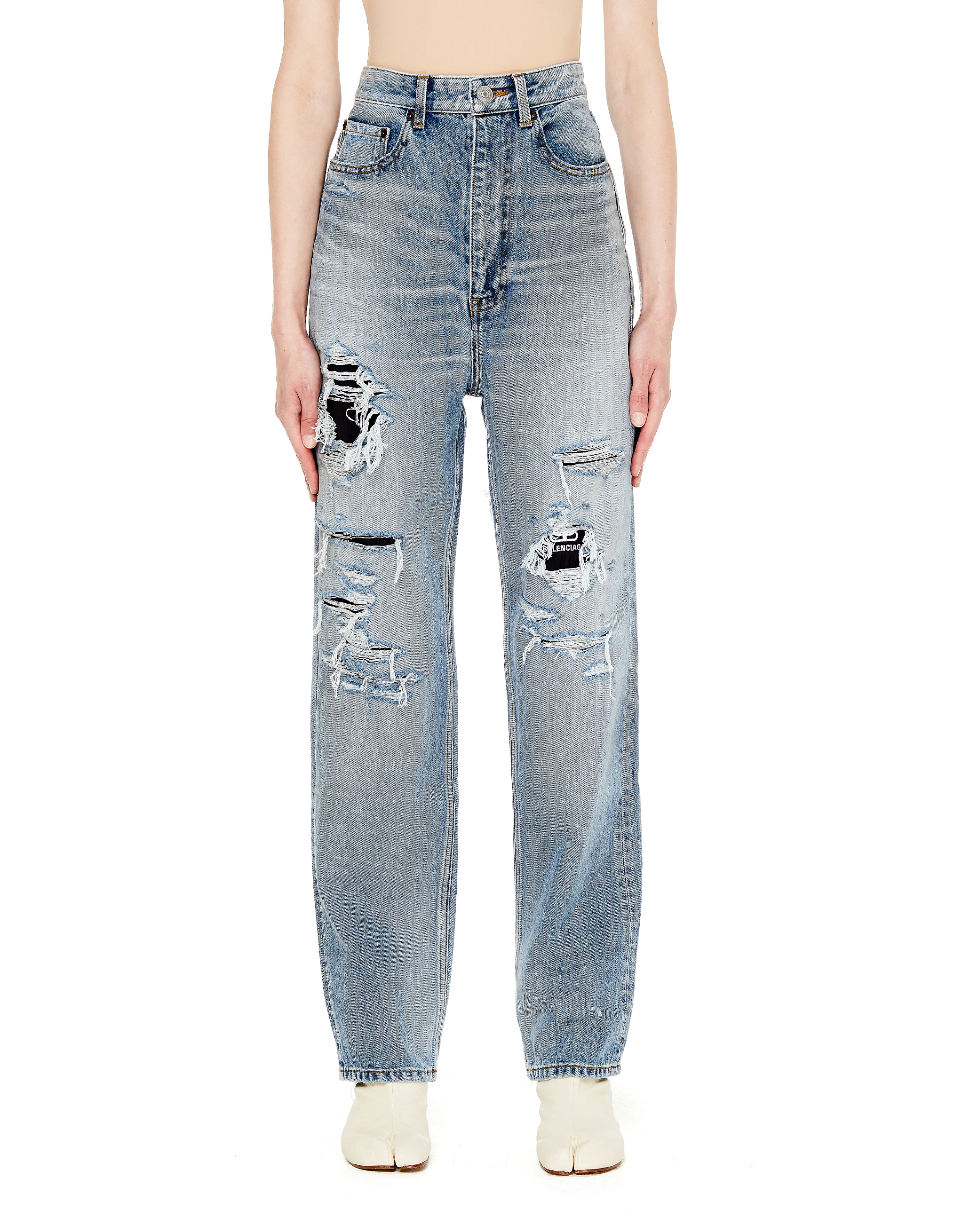 ［BALENCIAGA ］BLUE GREY COTTON DENIM JEANS blue-denim-jeans-balenciaga-