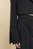 K M by L A N G E PIN STRIPE CROPPED BLAZER - NAVY - Thumbnail 7