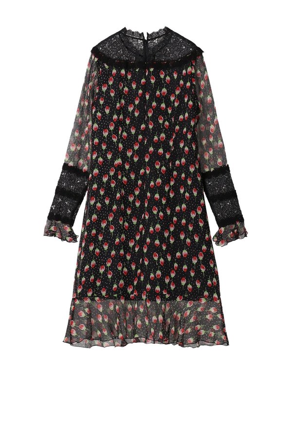 knee length dresses for ladies Black/Red [Rose Princess] Sleeveless Ruffle Bowknot Lace Lace-Up Goth –  LolitaInside main image 1