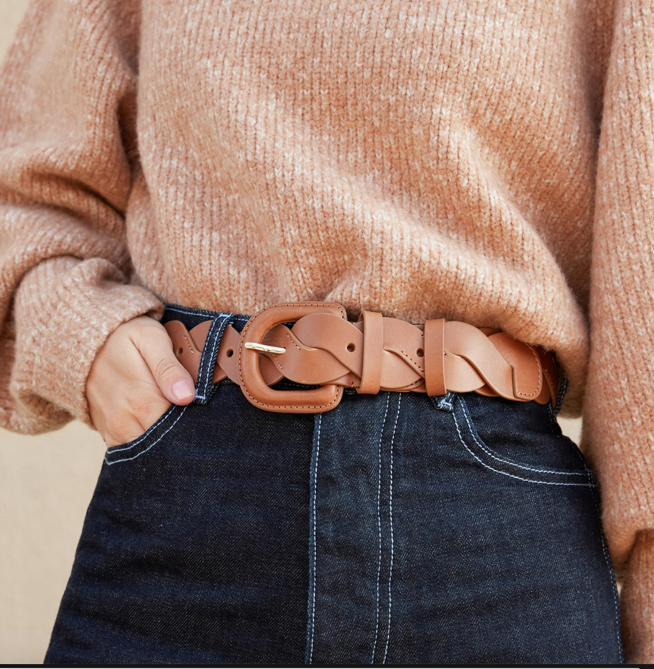 Deidre-Woven-Belt-in-Safari-  display picture 2