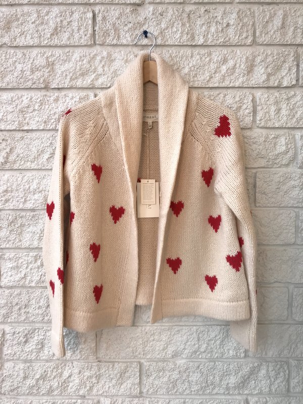 The The Heart Lodge Cardigan Cream/Holly Hearts on Garmentory
