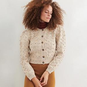Misha & Puff Woman Ellie Popcorn Cardigan - Iris Confetti Cream