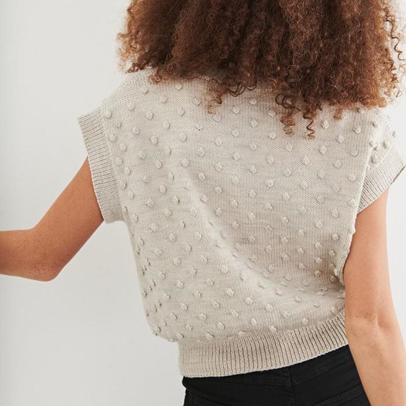 Misha & Puff Woman Popcorn Vest Cloud Grey | Garmentory
