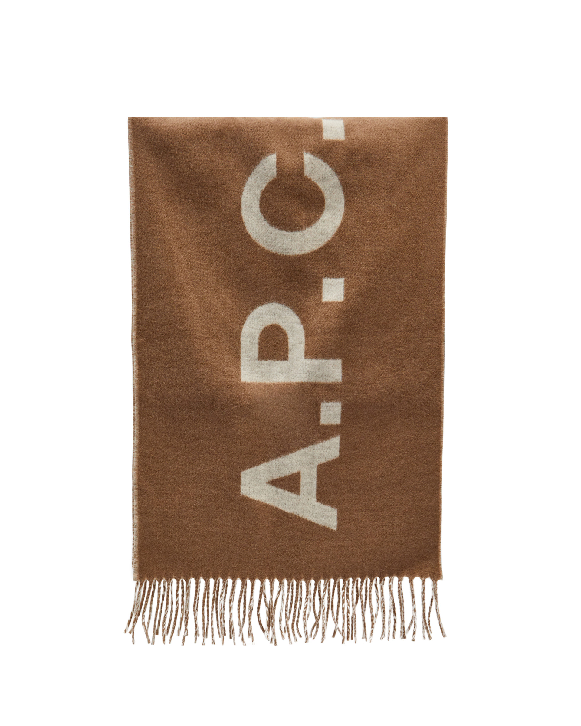 Scarf with Logo Beige Garmentory