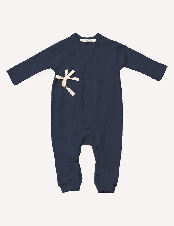 KIDS Petits Vilains Noé Wrap Onesie - Marine KIDS Petits Vilains Noé Wrap Onesie - Marine