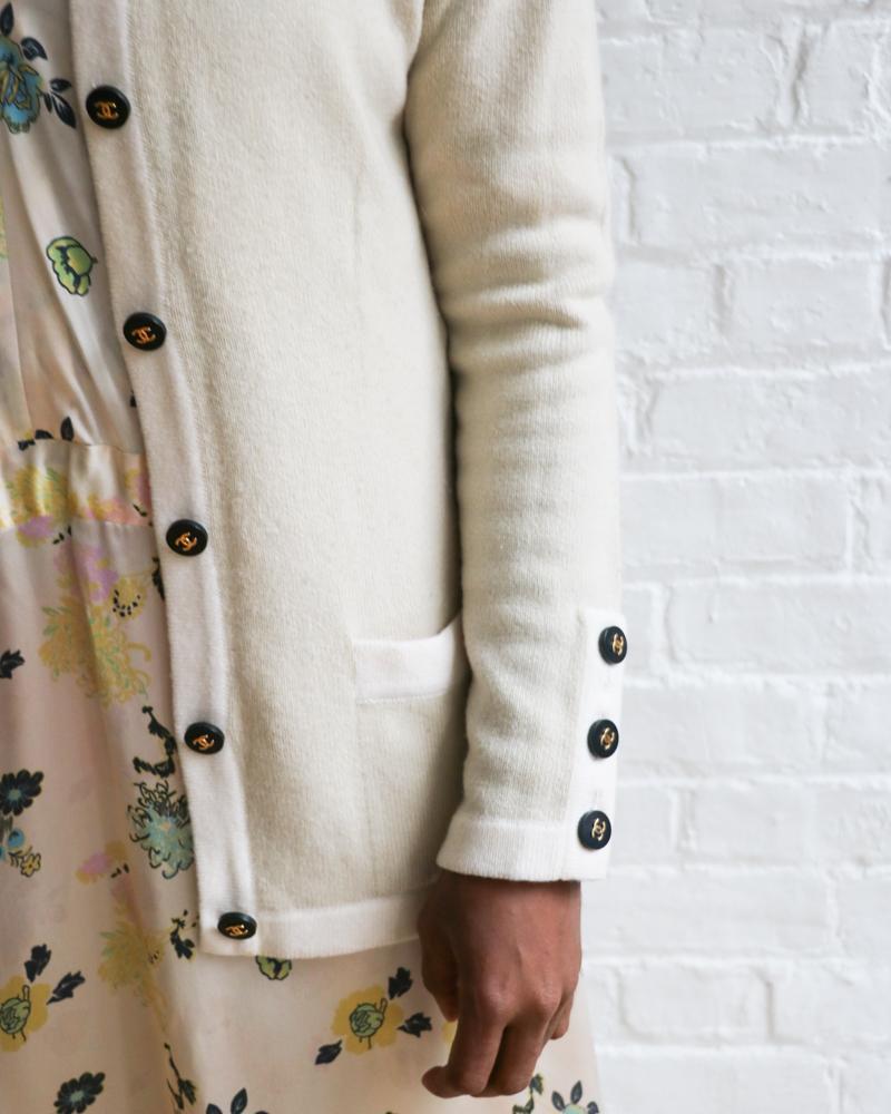 [pre-loved] Chanel Cashmere Cardigan - Cream