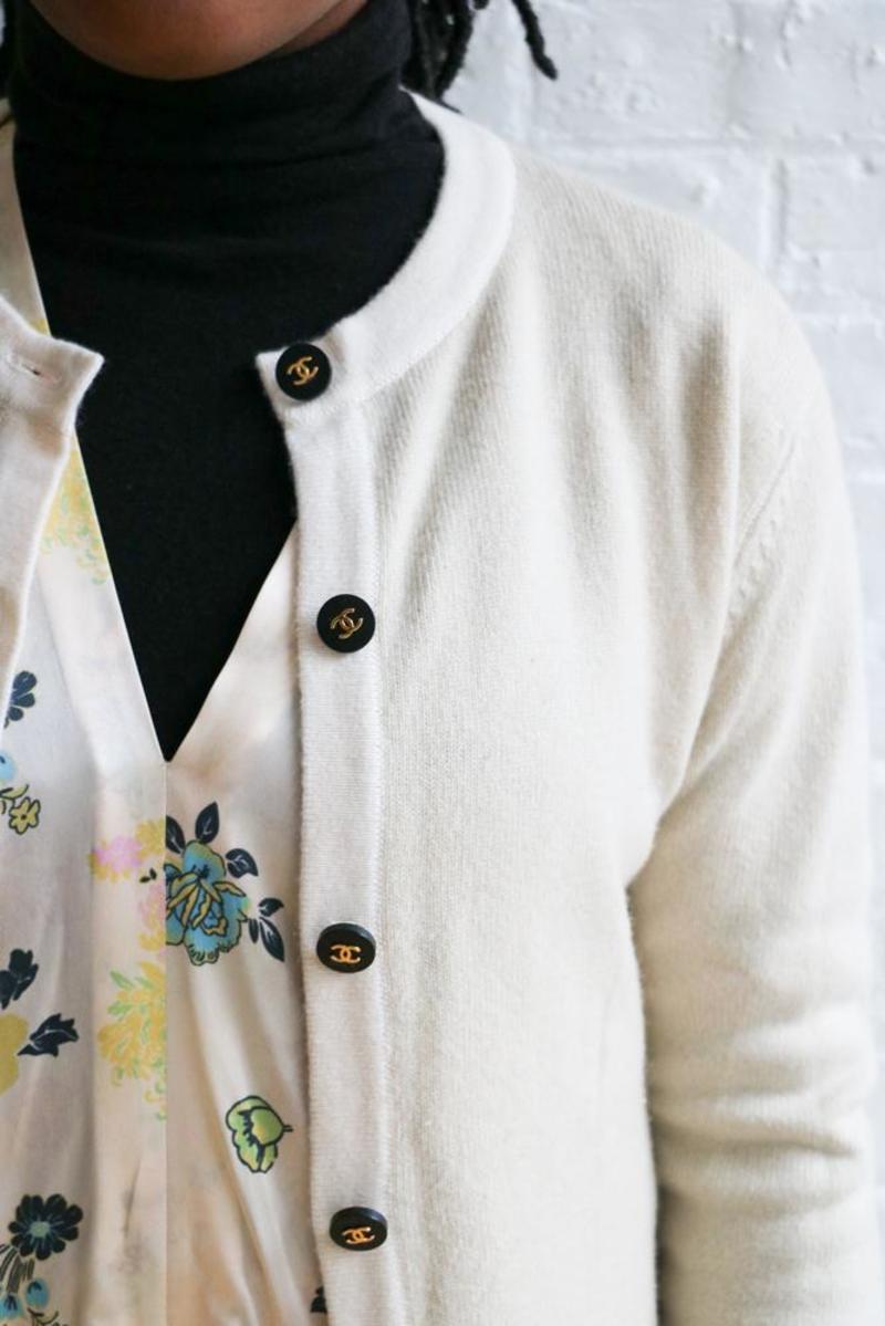 [pre-loved] Chanel Cashmere Cardigan - Cream