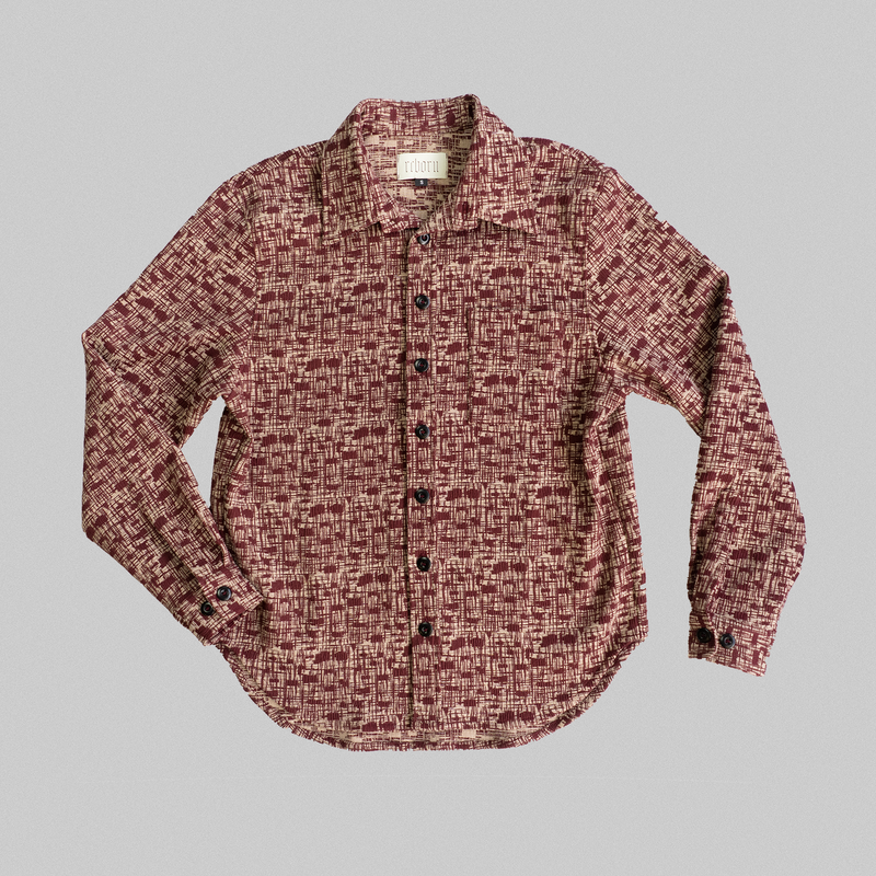 Reborn Garments Tweed Overshirt - Red