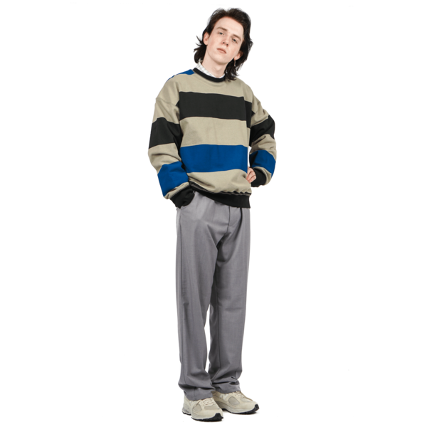 Noon Goons BIG STRIPE ICON SWEATSHIRT - BLACK/BLUE/SAND Noon Goons BIG STRIPE ICON SWEATSHIRT - BLACK/BLUE/SAND