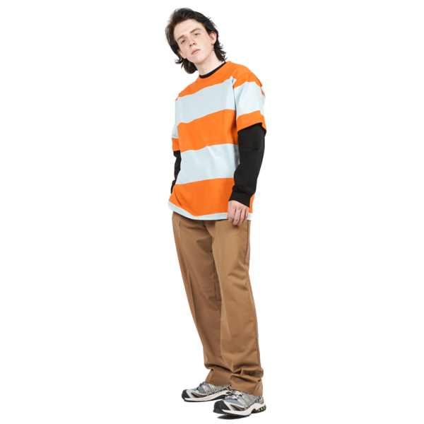 Noon Goons BIG STRIPE T-SHIRT - ORANGE/BABY BLUE Noon Goons BIG STRIPE T-SHIRT - ORANGE/BABY BLUE