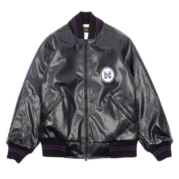 d*3様 Needles Award Jacket Leather S Needles Faux Leather Award Jacket - Black | Garmentory