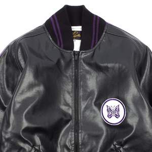 Needles Faux Leather Award Jacket - Black | Garmentory