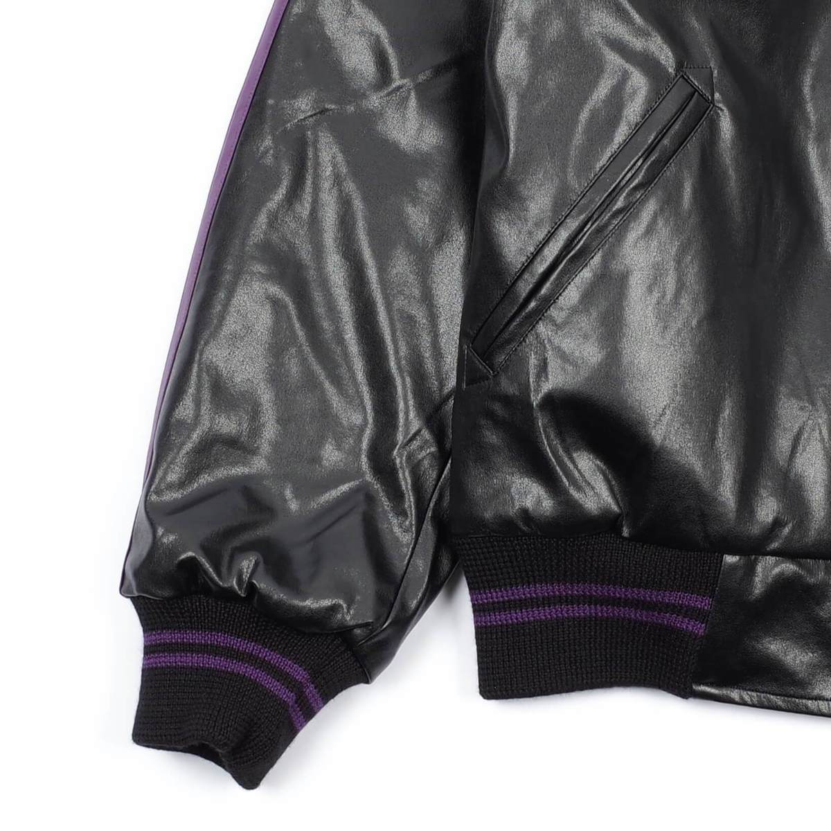 Needles Faux Leather Award Jacket - Black | Garmentory