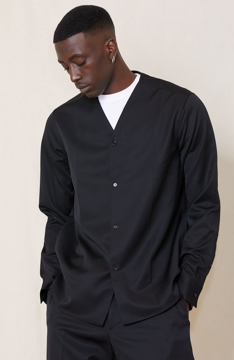 OAMC Wool Drill Spirit Shirt - Black | Garmentory
