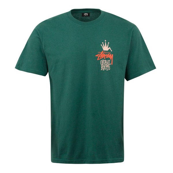 Stussy Global Roots Tee Dark Green on Garmentory