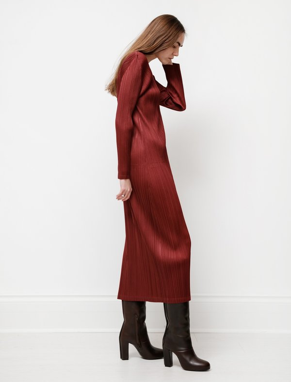 knee length dresses for ladies RECIETY - PLEATS PLEASE ISSEY MIYAKE LONG DRESS