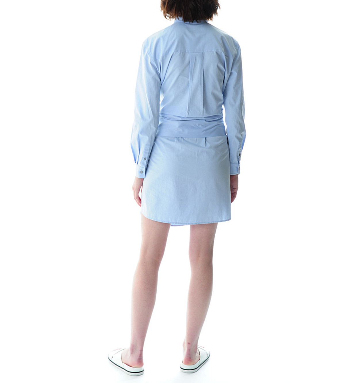 T By Alexander Wang Blue Cotton Poplin Shirt Dress | Garmentory