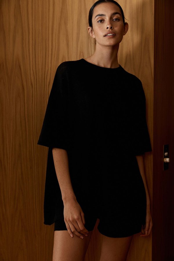 St. Agni Copain Knit Linen Tee - Black St. Agni Copain Knit Linen Tee - Black