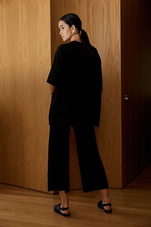 St. Agni Copain Knit Linen Tee - Black St. Agni Copain Knit Linen Tee - Black