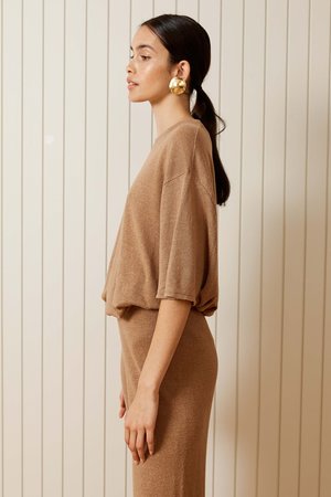 St. Agni Knit Lounge Pant - Almond St. Agni Knit Lounge Pant - Almond