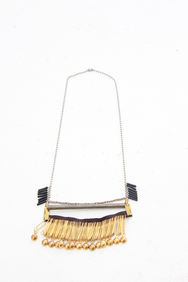 Artist Collaged Bar Necklace 1 Artist Collaged Bar Necklace 1