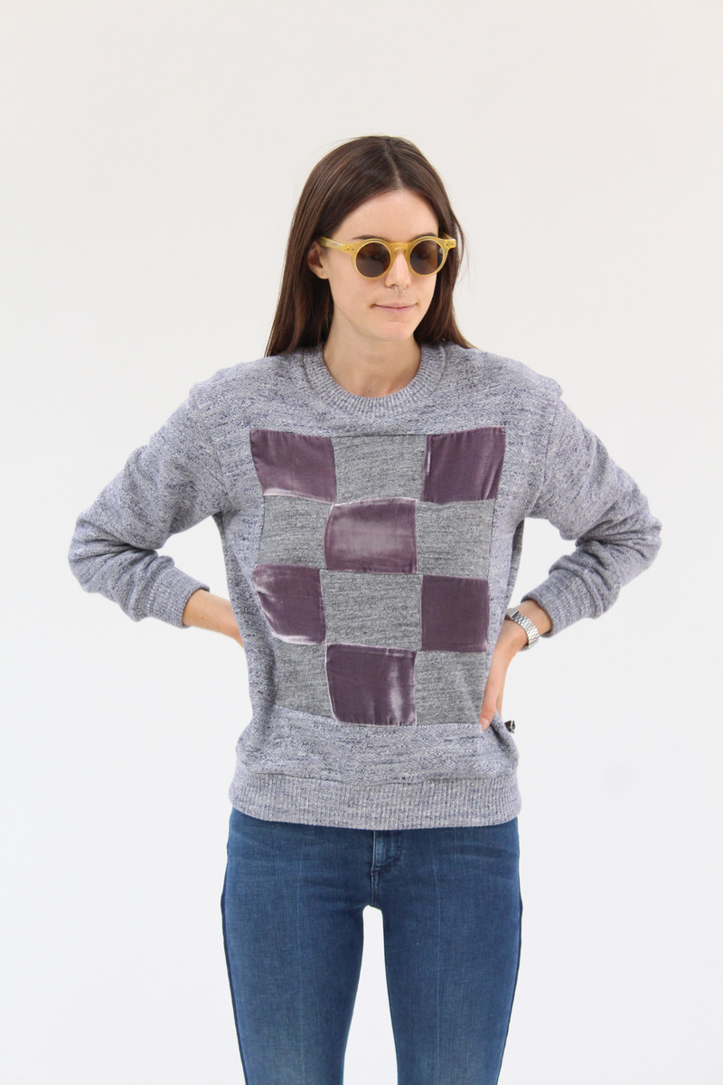 トップス correll correll CHECKY SWEATSHIRT Correll Correll Checkered Velvet Sweatshirt | Garmentory