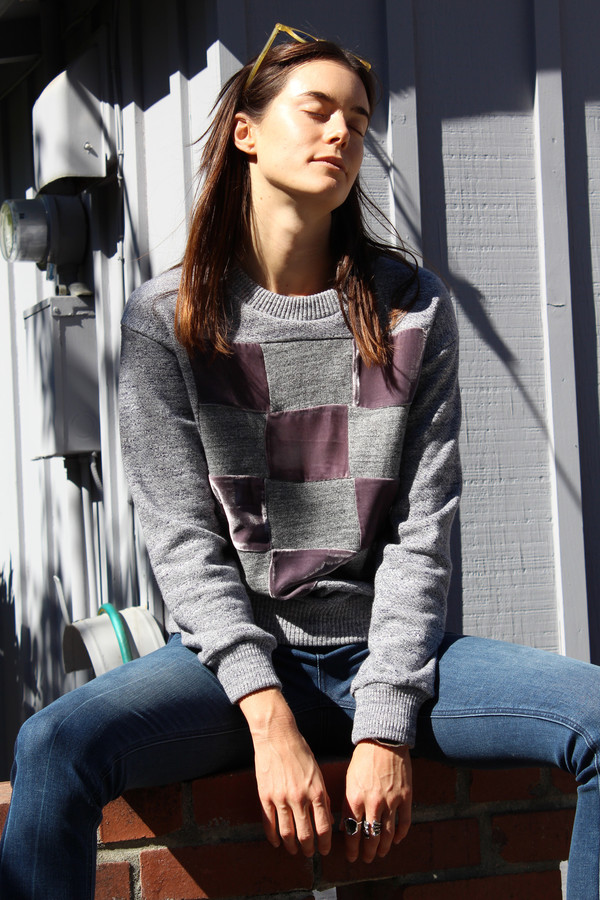 トップス correll correll CHECKY SWEATSHIRT Correll Correll Checkered Velvet Sweatshirt | Garmentory