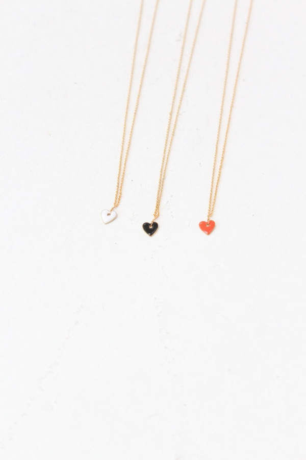 Artist French Enameled Heart Pendant - GOLD Artist French Enameled Heart Pendant - GOLD