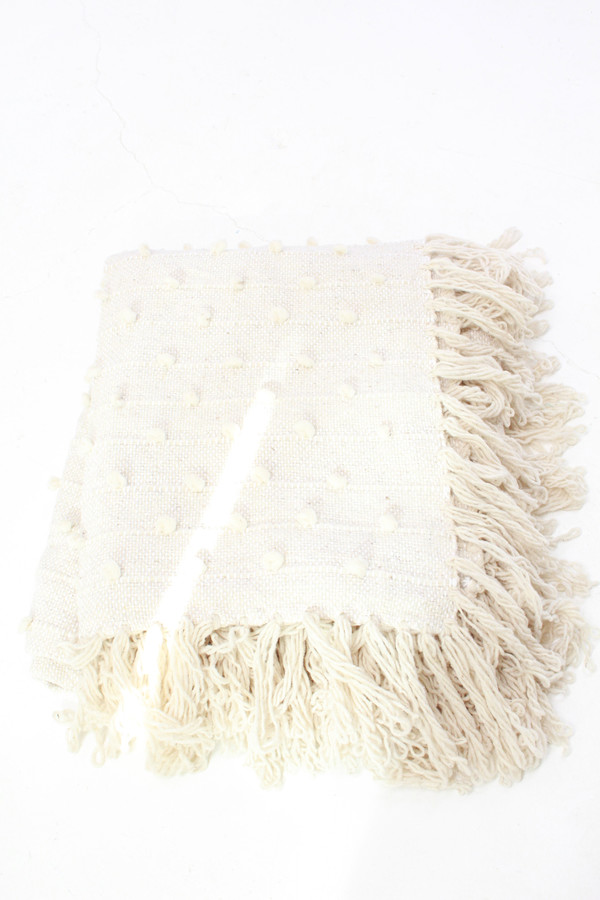 Mexchic Hand Loomed Blanket Cream Garmentory