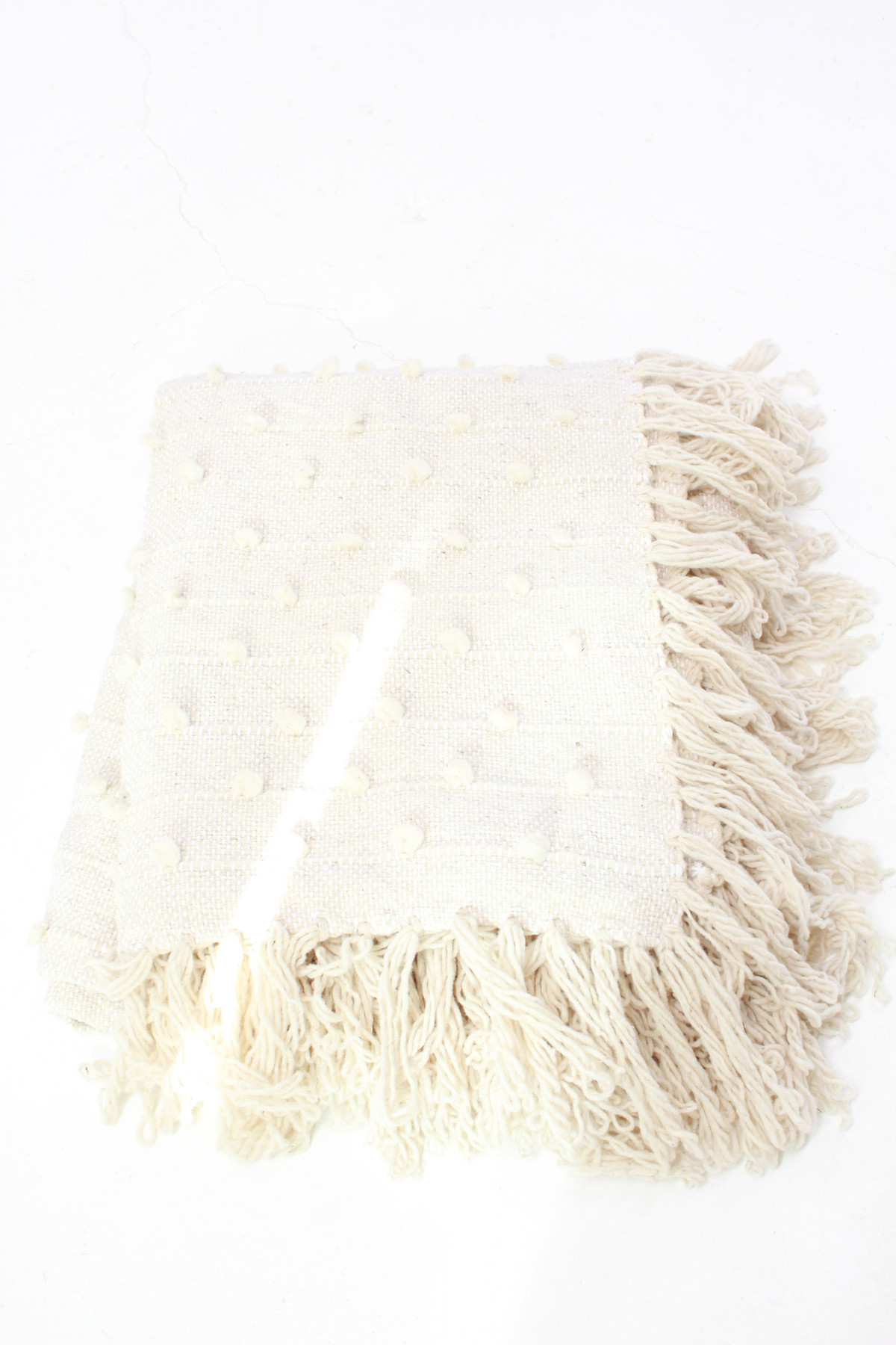 Mexchic Hand Loomed Blanket Cream Garmentory