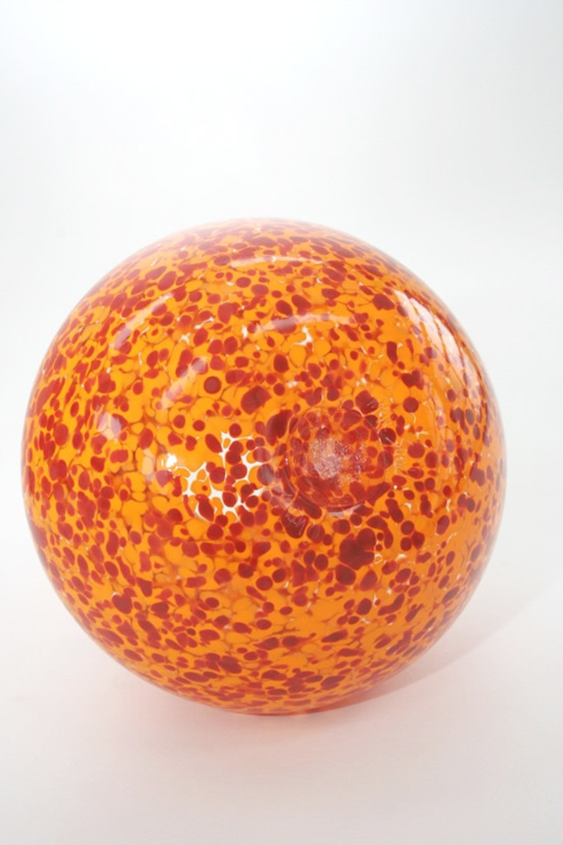 Artist Handblown Vase - Orange Leopard