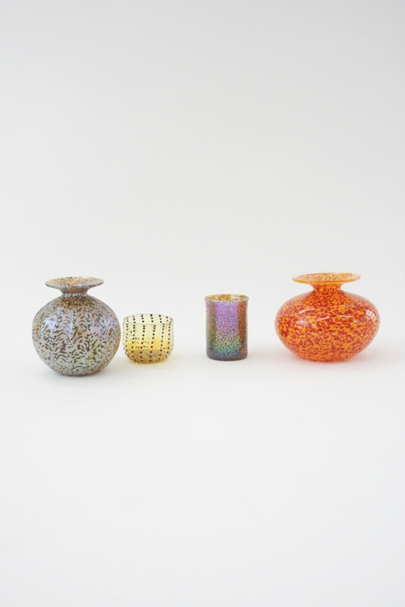 Artist Handblown Vase - Orange Leopard