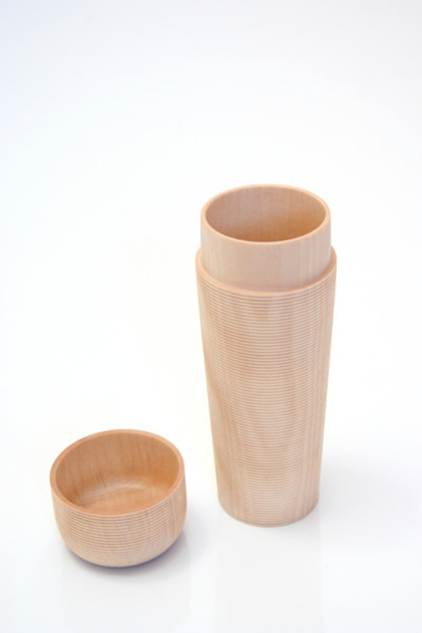Artist Japanese Wood Tea Canister Artist Japanese Wood Tea Canister