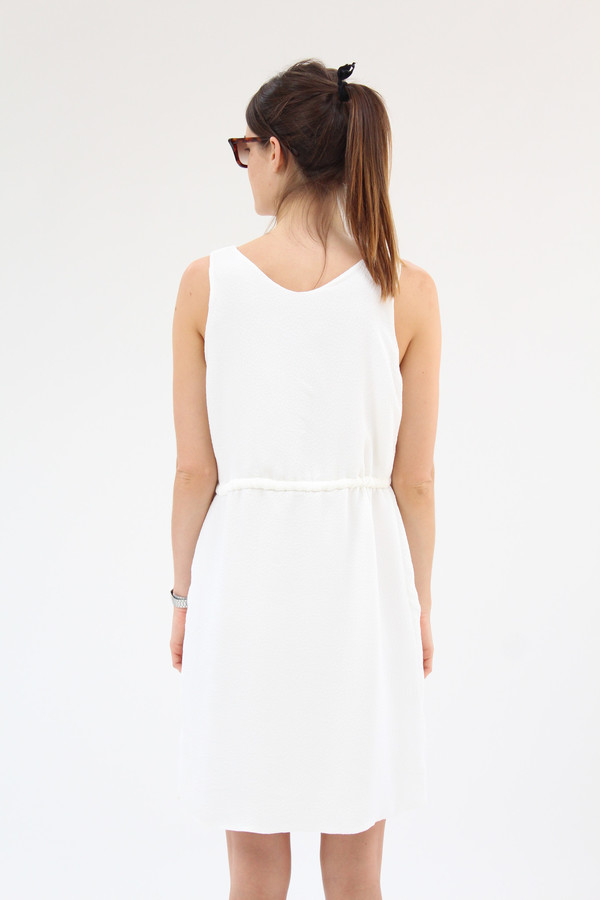 Beklina Hoda Tie Dress Textured Silk White Beklina Hoda Tie Dress Textured Silk White