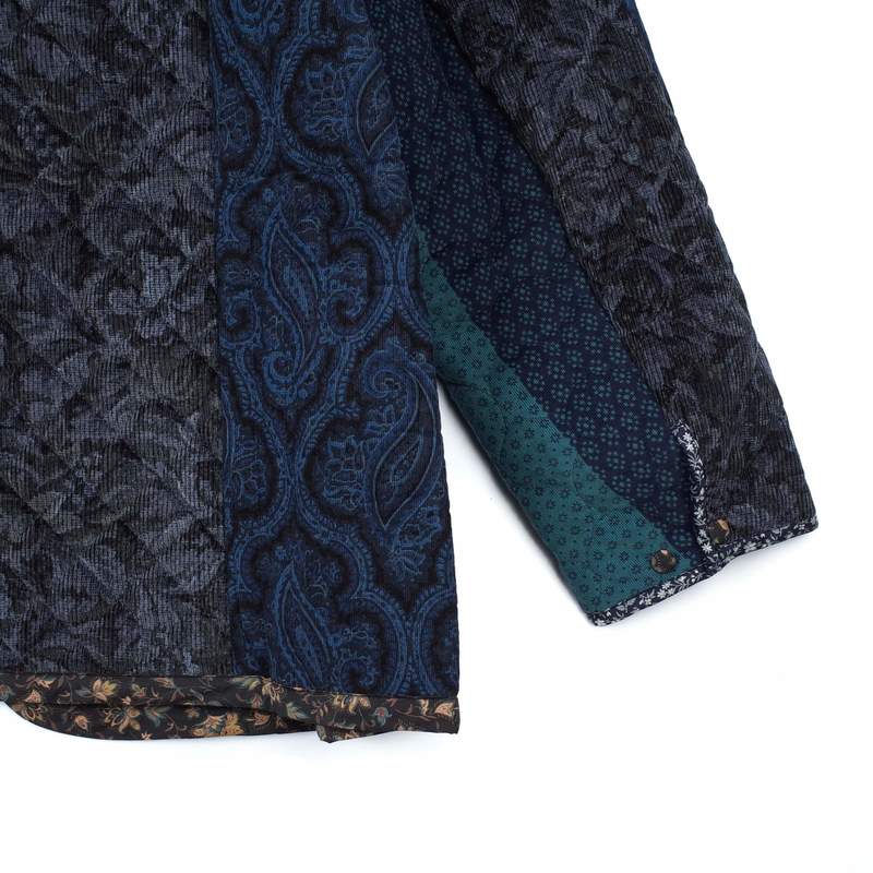 Needles SWITCHED QUILT CHORE COAT - NAVY/CHARCOAL | Garmentory
