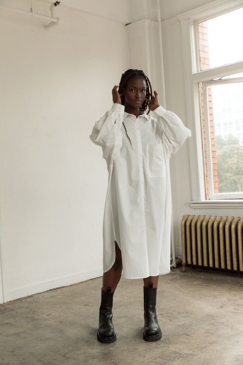 Boheme Goods shirt dress - ivory | Garmentory