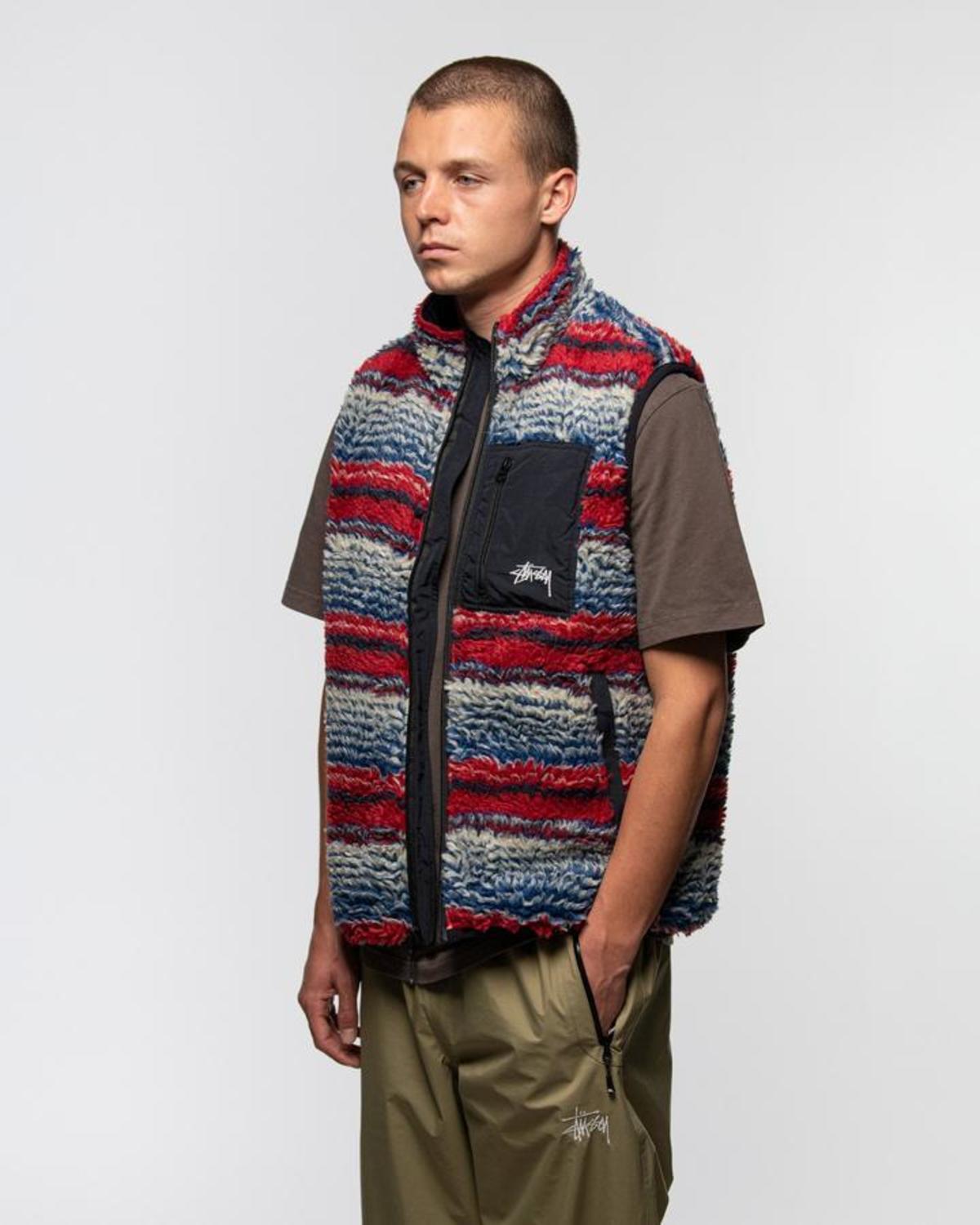 Stussy Stussy Striped Sherpa Vest | Garmentory