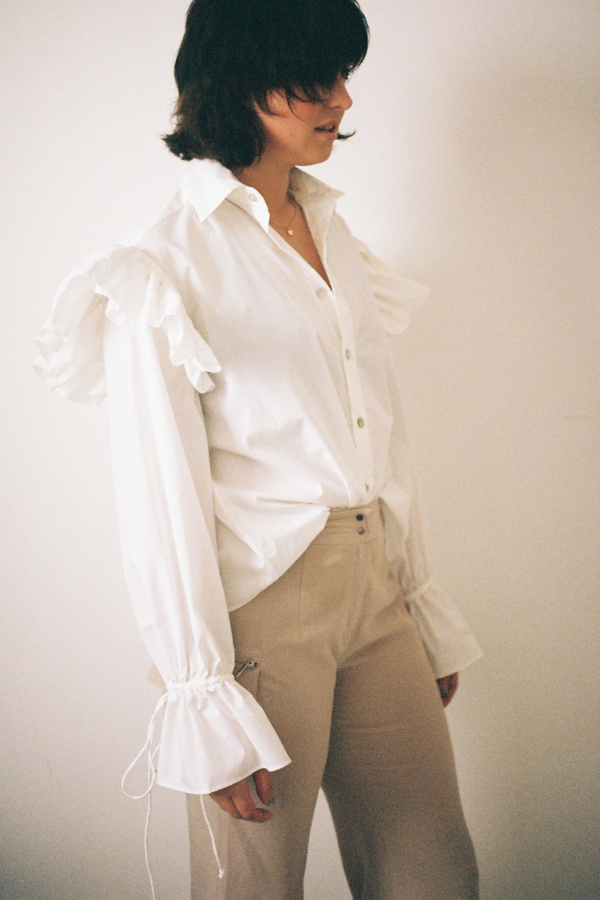 Annie Hamilton Ruffle Shirt - White | Garmentory
