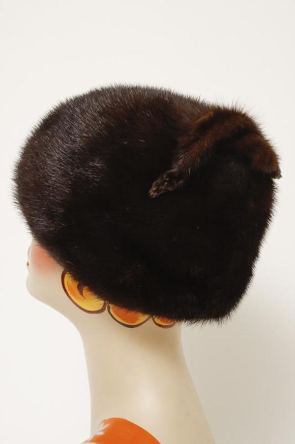 VINTAGE MINK FUR HAT - Brown | Garmentory display picture 2