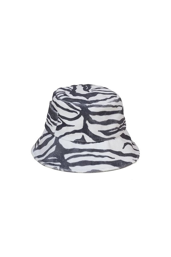 New Lack Of Color Monochrome Cotton Zebra Print Bucket Hat Zebra Bucket Hats main image 4