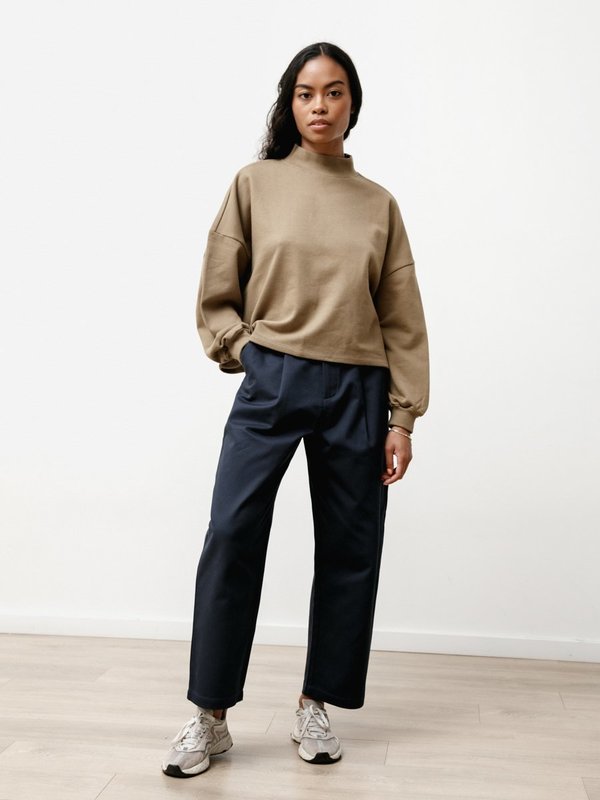 Priory Tomie Crew Lightweight Terry Sweatshirt - Olive Priory Tomie Crew Lightweight Terry Sweatshirt - Olive