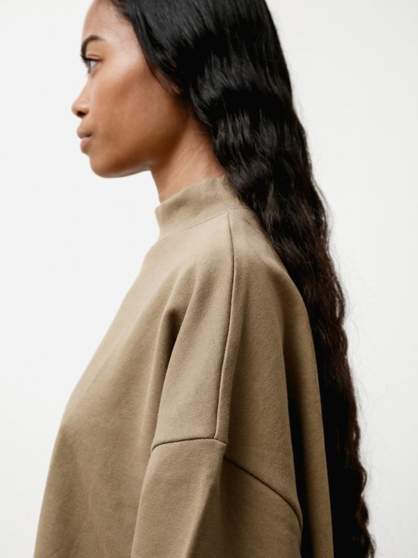 Priory Tomie Crew Lightweight Terry Sweatshirt - Olive Priory Tomie Crew Lightweight Terry Sweatshirt - Olive