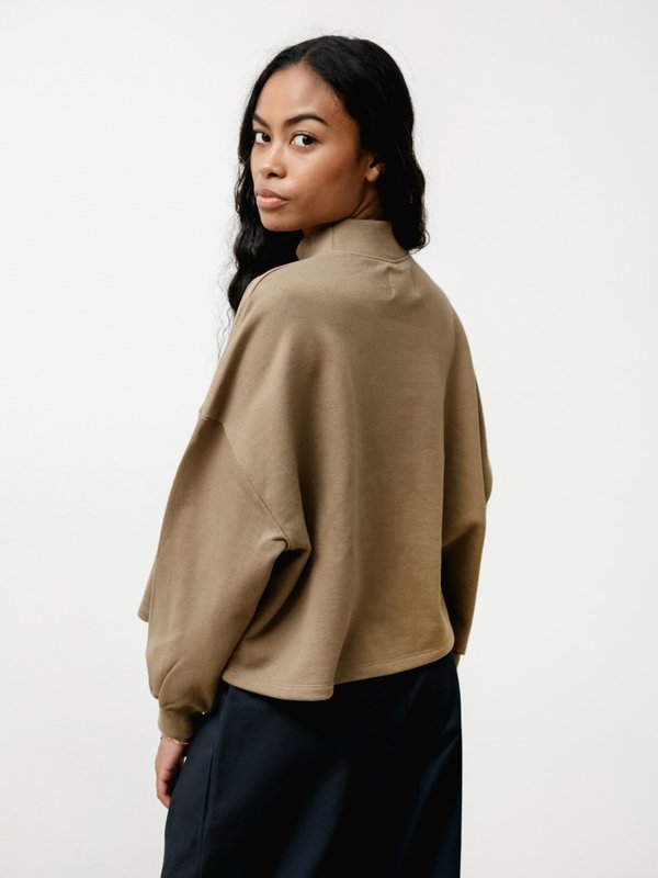 Priory Tomie Crew Lightweight Terry Sweatshirt - Olive Priory Tomie Crew Lightweight Terry Sweatshirt - Olive