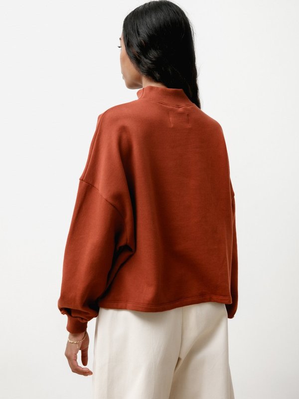 Priory Tomie Crew Lightweight Terry Sweatshirt - Rust Priory Tomie Crew Lightweight Terry Sweatshirt - Rust