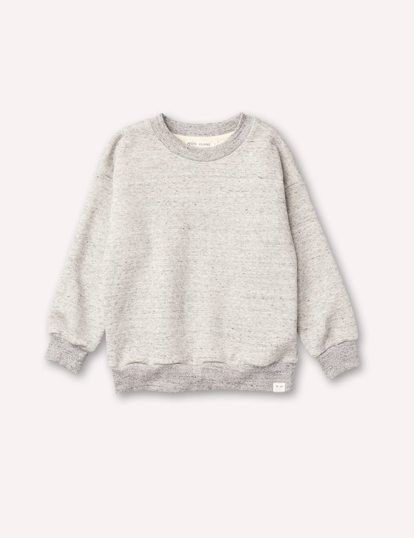 kids Petits Vilains Emil Cozy Sweatshirt - Speckle Grey kids Petits Vilains Emil Cozy Sweatshirt - Speckle Grey