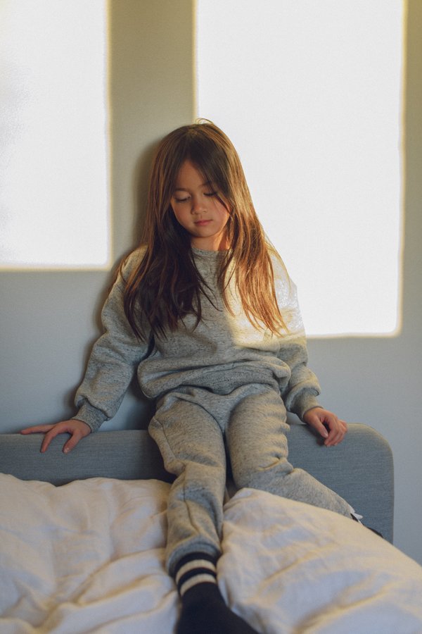kids Petits Vilains Emil Cozy Sweatshirt - Speckle Grey kids Petits Vilains Emil Cozy Sweatshirt - Speckle Grey