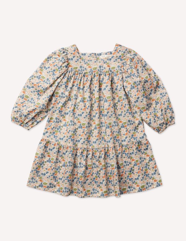 Kids Petits Vilains Maelle Square Neck Dress - Poppy Forest Kids Petits Vilains Maelle Square Neck Dress - Poppy Forest