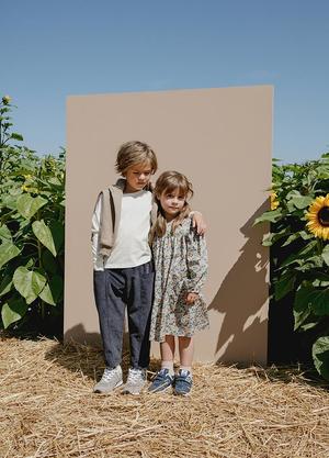 Kids Petits Vilains Maelle Square Neck Dress - Poppy Forest Kids Petits Vilains Maelle Square Neck Dress - Poppy Forest