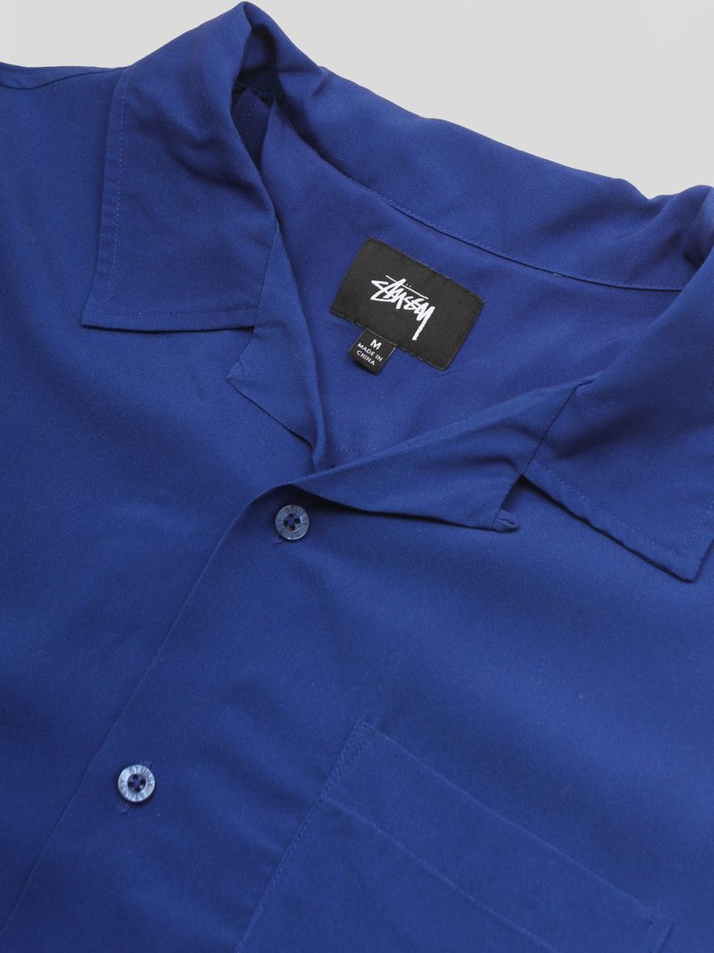 Stussy Big Poppy LS Shirt blue Garmentory